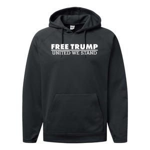 Free Donald Trump United We Stand Supporter Performance Fleece Hoodie