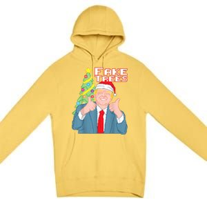 Fake Trees Us President Donald Trump Ugly Christmas Premium Pullover Hoodie