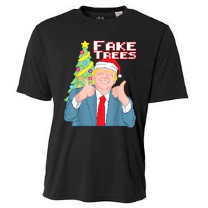 Fake Trees Us President Donald Trump Ugly Christmas Cooling Performance Crew T-Shirt