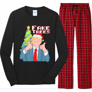 Fake Trees Us President Donald Trump Ugly Christmas Long Sleeve Pajama Set