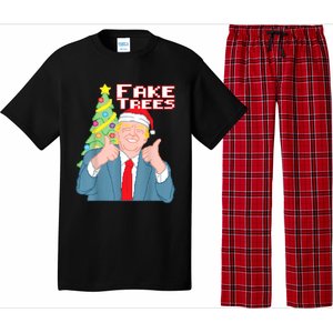 Fake Trees Us President Donald Trump Ugly Christmas Pajama Set