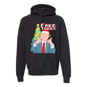 Fake Trees Us President Donald Trump Ugly Christmas Premium Hoodie