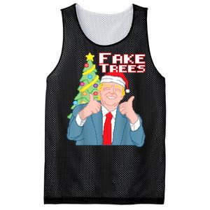 Fake Trees Us President Donald Trump Ugly Christmas Mesh Reversible Basketball Jersey Tank