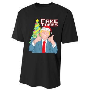 Fake Trees Us President Donald Trump Ugly Christmas Performance Sprint T-Shirt