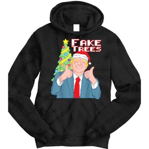 Fake Trees Us President Donald Trump Ugly Christmas Tie Dye Hoodie