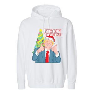 Fake Trees Us President Donald Trump Ugly Christmas Garment-Dyed Fleece Hoodie