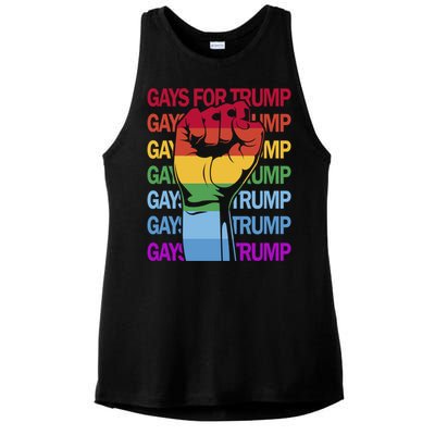 For Trump Usa Flag Pro Reelect Trump 2024 Lgbtq Flag Gift Ladies PosiCharge Tri-Blend Wicking Tank