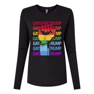 For Trump Usa Flag Pro Reelect Trump 2024 Lgbtq Flag Gift Womens Cotton Relaxed Long Sleeve T-Shirt