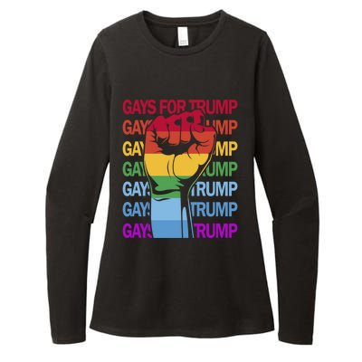 For Trump Usa Flag Pro Reelect Trump 2024 Lgbtq Flag Gift Womens CVC Long Sleeve Shirt