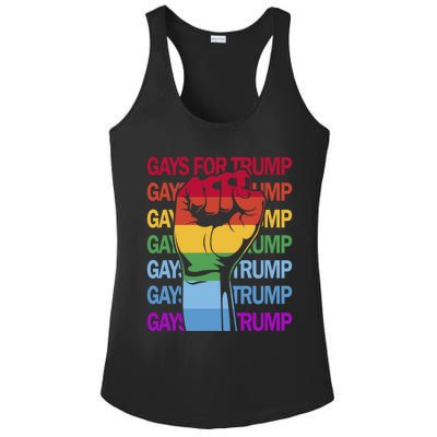 For Trump Usa Flag Pro Reelect Trump 2024 Lgbtq Flag Gift Ladies PosiCharge Competitor Racerback Tank