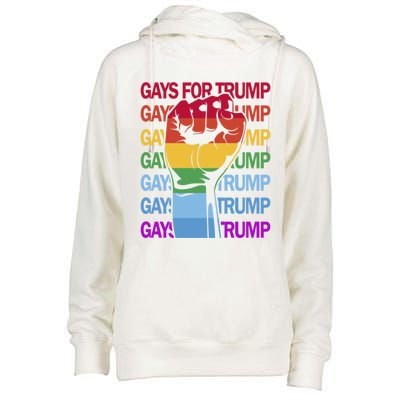 For Trump Usa Flag Pro Reelect Trump 2024 Lgbtq Flag Gift Womens Funnel Neck Pullover Hood