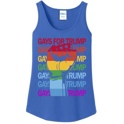 For Trump Usa Flag Pro Reelect Trump 2024 Lgbtq Flag Gift Ladies Essential Tank