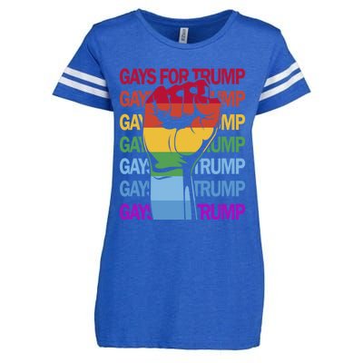 For Trump Usa Flag Pro Reelect Trump 2024 Lgbtq Flag Gift Enza Ladies Jersey Football T-Shirt