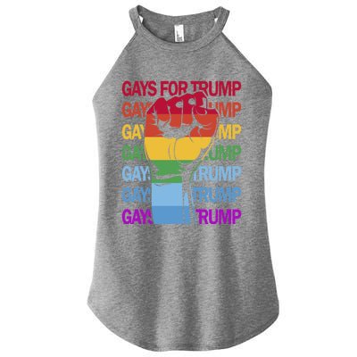 For Trump Usa Flag Pro Reelect Trump 2024 Lgbtq Flag Gift Women’s Perfect Tri Rocker Tank