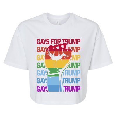 For Trump Usa Flag Pro Reelect Trump 2024 Lgbtq Flag Gift Bella+Canvas Jersey Crop Tee