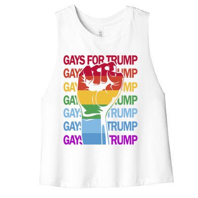 For Trump Usa Flag Pro Reelect Trump 2024 Lgbtq Flag Gift Women's Racerback Cropped Tank