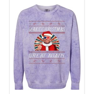 Funny Trump Ugly Christmas Gifts Make Christmas Great Again Colorblast Crewneck Sweatshirt