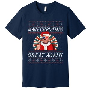 Funny Trump Ugly Christmas Gifts Make Christmas Great Again Premium T-Shirt