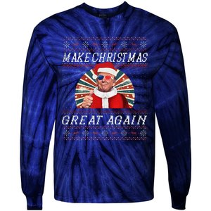 Funny Trump Ugly Christmas Gifts Make Christmas Great Again Tie-Dye Long Sleeve Shirt