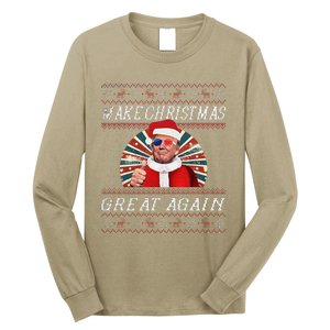 Funny Trump Ugly Christmas Gifts Make Christmas Great Again Long Sleeve Shirt