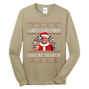 Funny Trump Ugly Christmas Gifts Make Christmas Great Again Tall Long Sleeve T-Shirt