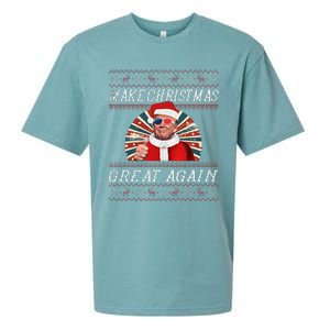 Funny Trump Ugly Christmas Gifts Make Christmas Great Again Sueded Cloud Jersey T-Shirt