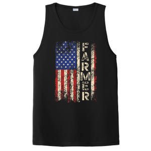 Farmer Tractors Usa American Flag Patriotic Farming PosiCharge Competitor Tank