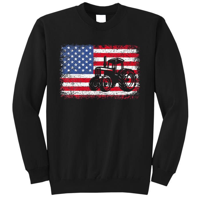 Farm Tractors Usa Flag Patriotic Farming Gift Sweatshirt