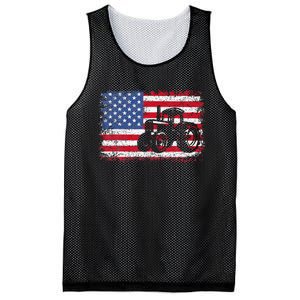 Farm Tractors Usa Flag Patriotic Farming Gift Mesh Reversible Basketball Jersey Tank