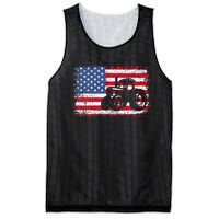 Farm Tractors Usa Flag Patriotic Farming Gift Mesh Reversible Basketball Jersey Tank