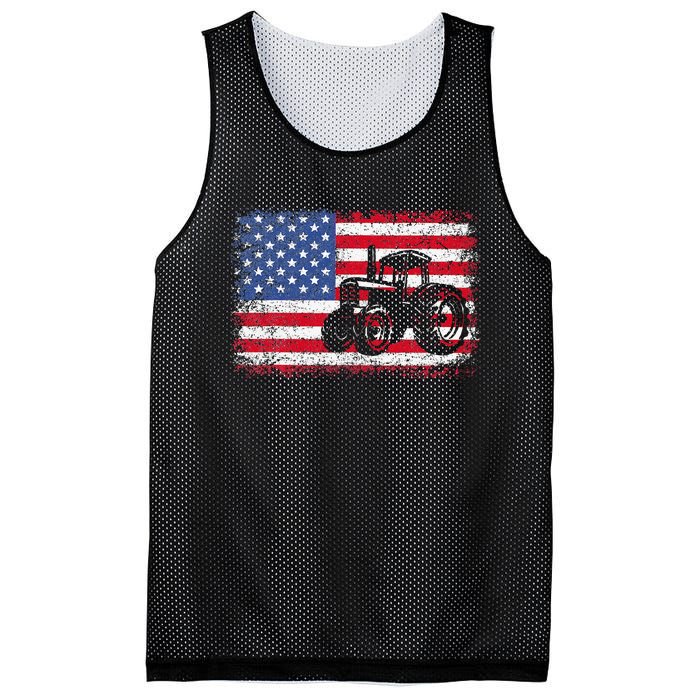 Farm Tractors Usa Flag Patriotic Farming Gift Mesh Reversible Basketball Jersey Tank