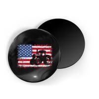 Farm Tractors Usa Flag Patriotic Farming Gift Magnet