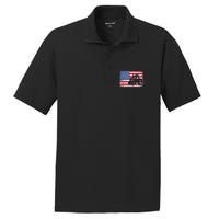 Farm Tractors Usa Flag Patriotic Farming Gift PosiCharge RacerMesh Polo