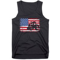 Farm Tractors Usa Flag Patriotic Farming Gift Tank Top