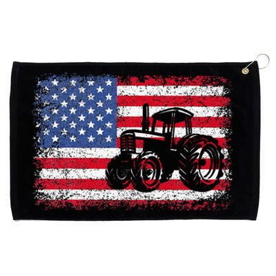 Farm Tractors Usa Flag Patriotic Farming Gift Grommeted Golf Towel