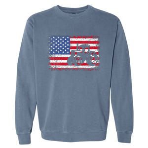 Farm Tractors Usa Flag Patriotic Farming Gift Garment-Dyed Sweatshirt