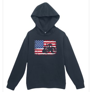 Farm Tractors Usa Flag Patriotic Farming Gift Urban Pullover Hoodie