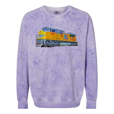 Freight Train Union Pacific Engine Colorblast Crewneck Sweatshirt