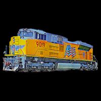 Freight Train Union Pacific Engine Backpack
