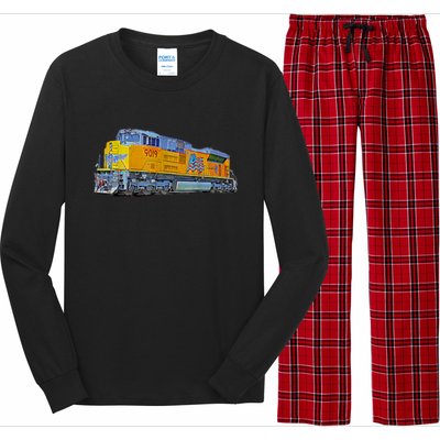 Freight Train Union Pacific Engine Long Sleeve Pajama Set