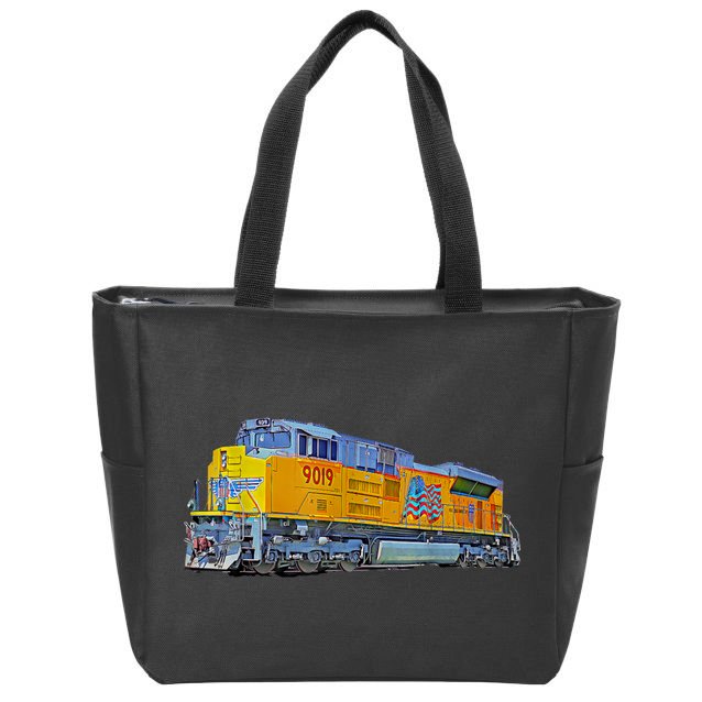 Freight Train Union Pacific Engine Zip Tote Bag