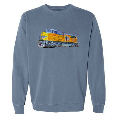 Freight Train Union Pacific Engine Garment-Dyed Sweatshirt