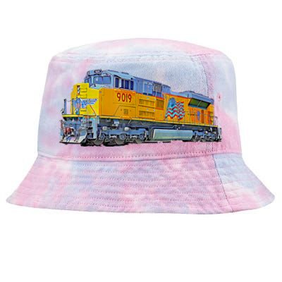 Freight Train Union Pacific Engine Tie-Dyed Bucket Hat