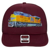 Freight Train Union Pacific Engine High Crown Mesh Back Trucker Hat