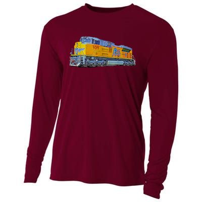 Freight Train Union Pacific Engine Cooling Performance Long Sleeve Crew