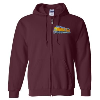 Freight Train Union Pacific Engine Full Zip Hoodie