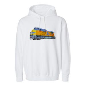 Freight Train Union Pacific Engine Garment-Dyed Fleece Hoodie