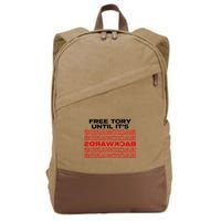 Free Tory Until ItS Backwards Cotton Canvas Backpack