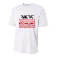 Free Tory Until ItS Backwards Youth Performance Sprint T-Shirt