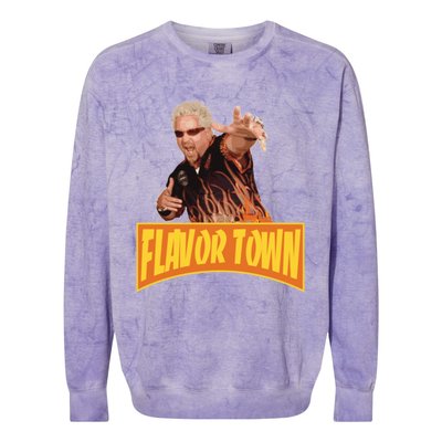 Flavor Town Usa Guy Flerl Colorblast Crewneck Sweatshirt